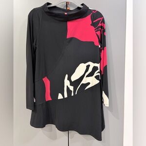 IC COLLECTION Black and Red Long Sleeve Top